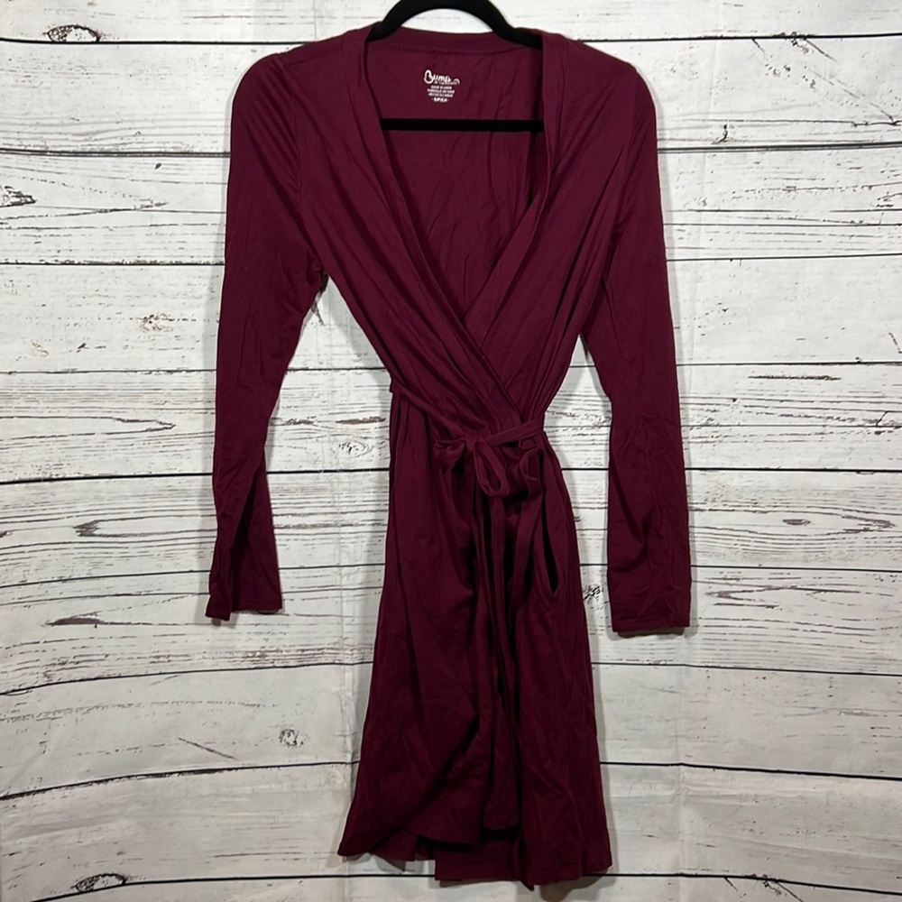 Bump in the Night Maternity/Feeding Long Sleeve Wrapped Dress/Robe